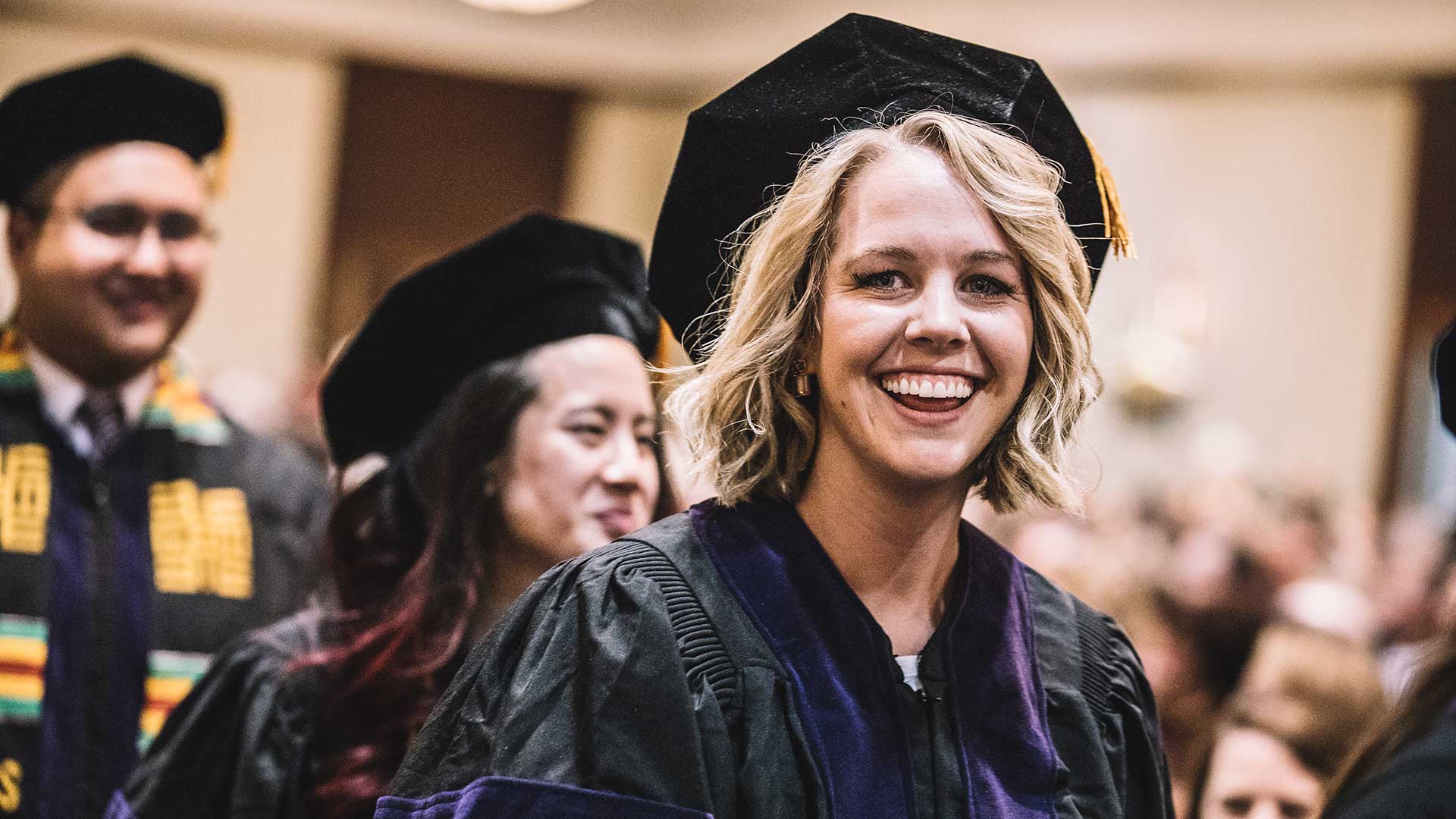 Student walk in during the 2018 Commencement Ceremony