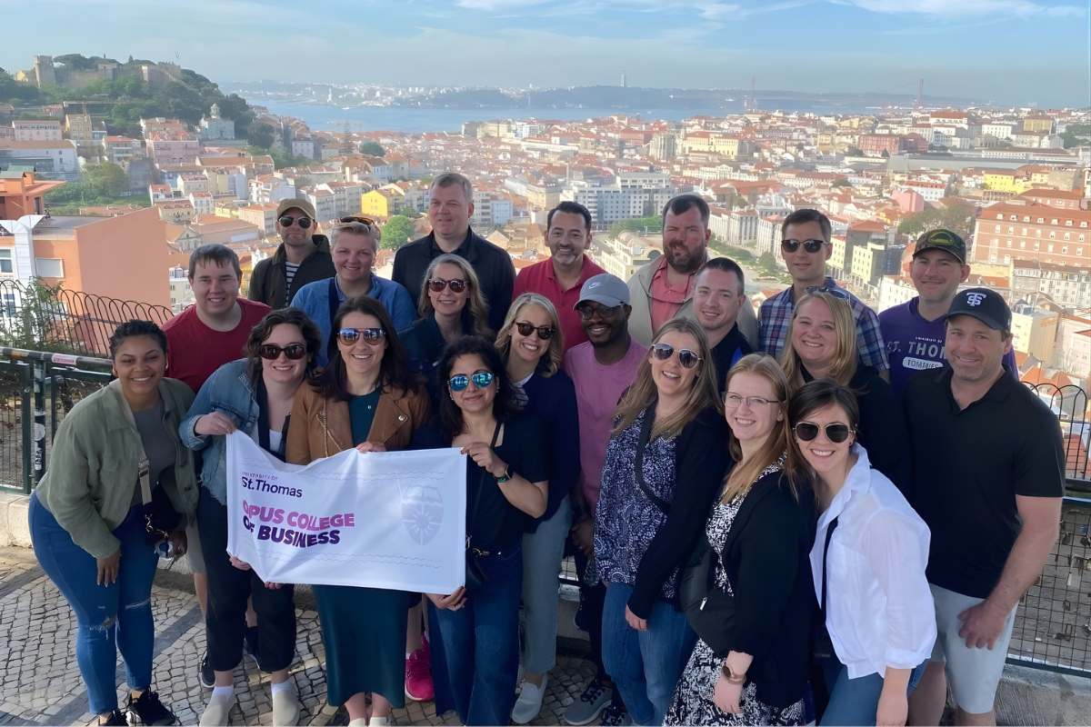 Executive MBA cohort on a study abroad trip
