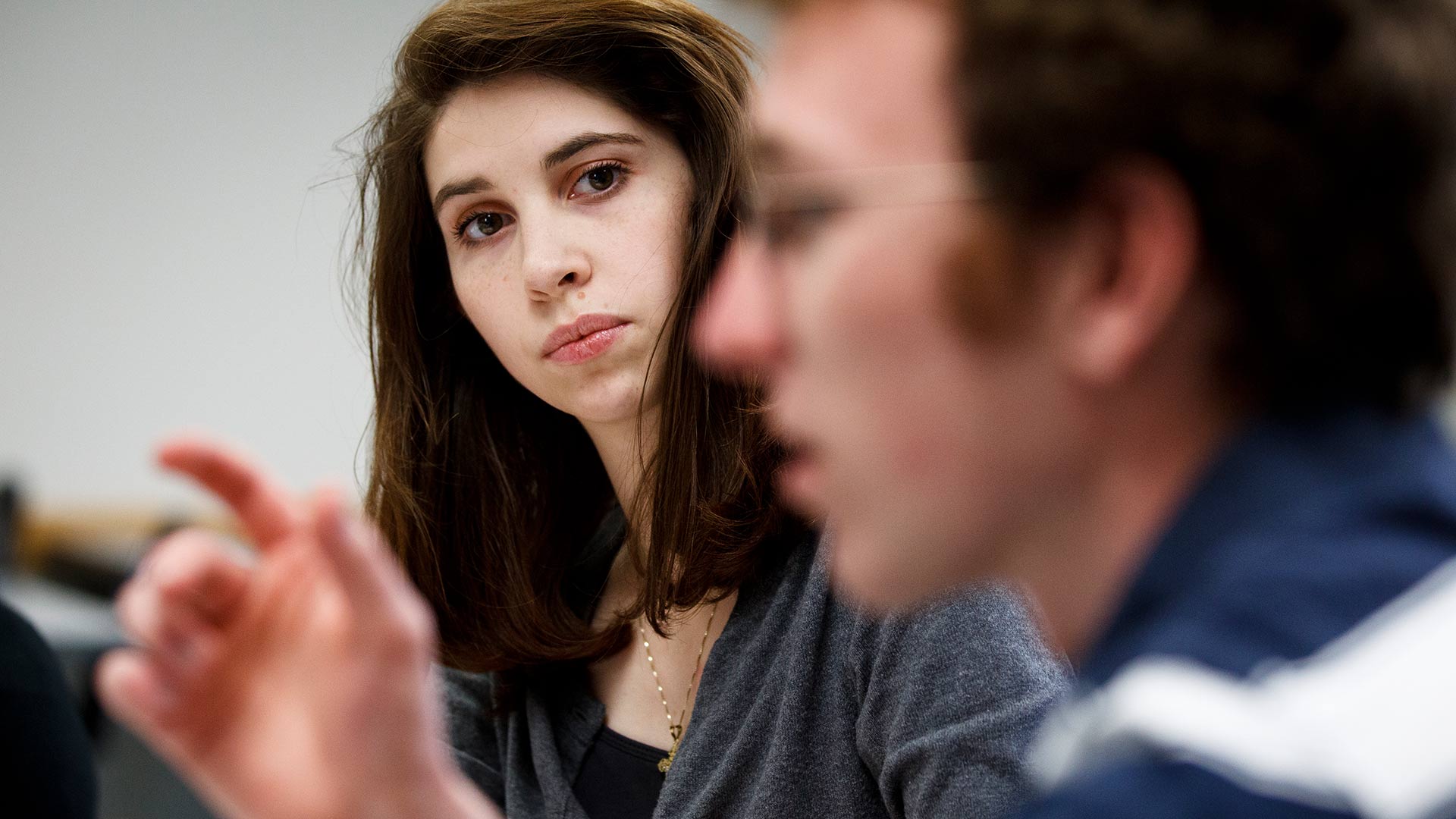 University of St. Thomas students in class. 