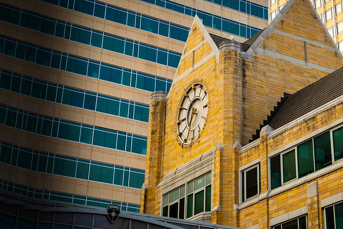 Exterior shot of Terrence Murphy Hall. 