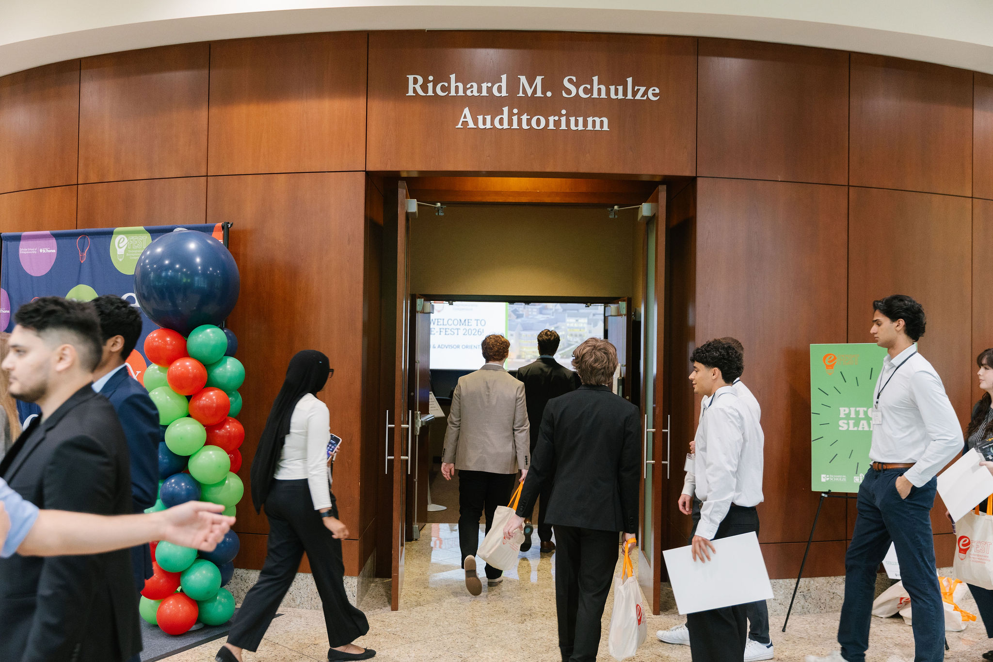 Students in atrium during e-fest