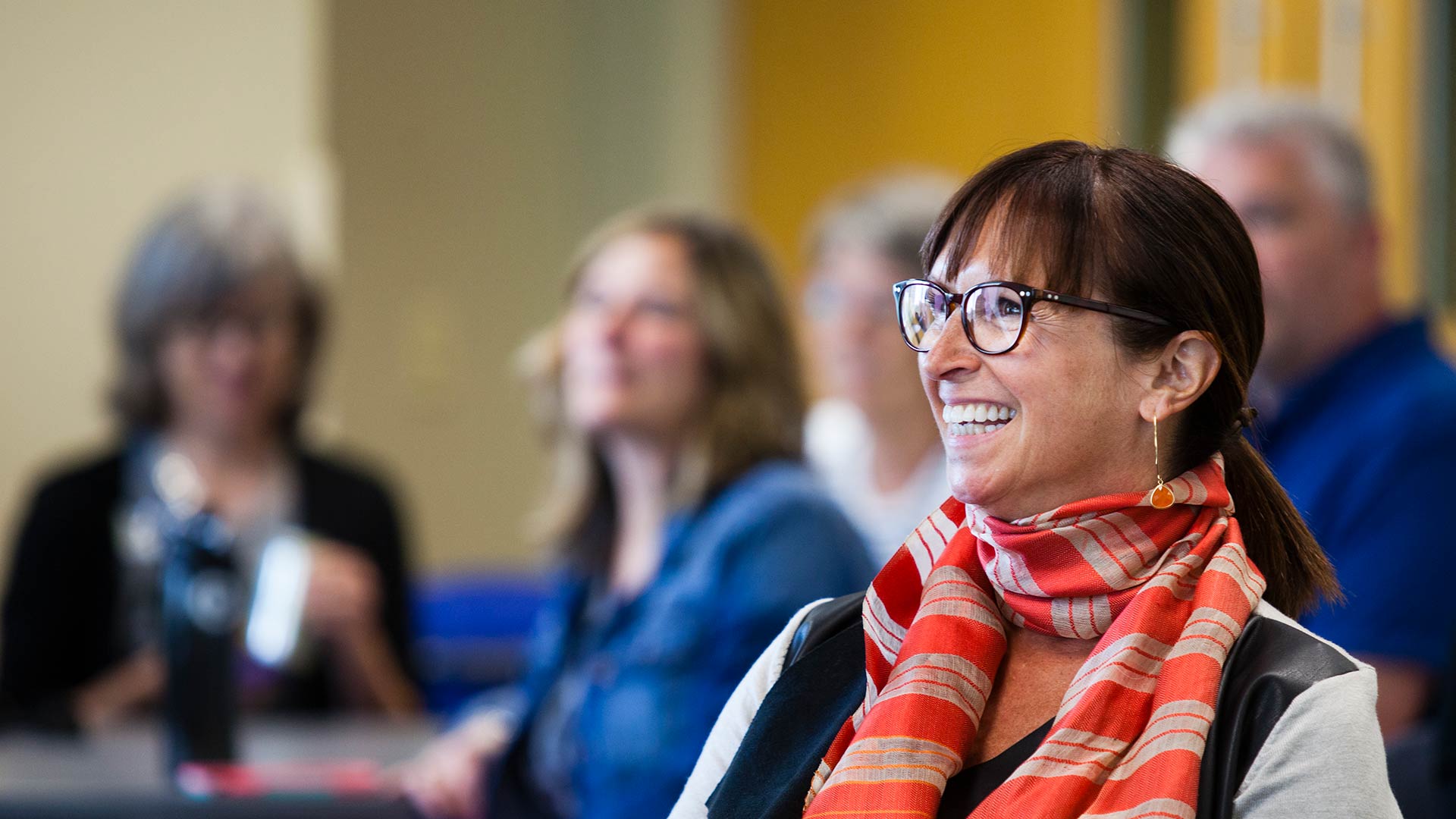 Guests watching the presentation during the Executive Coaching Graduation in Minneapolis Opus Hall room 202 on Saturday, May 13, 2017.