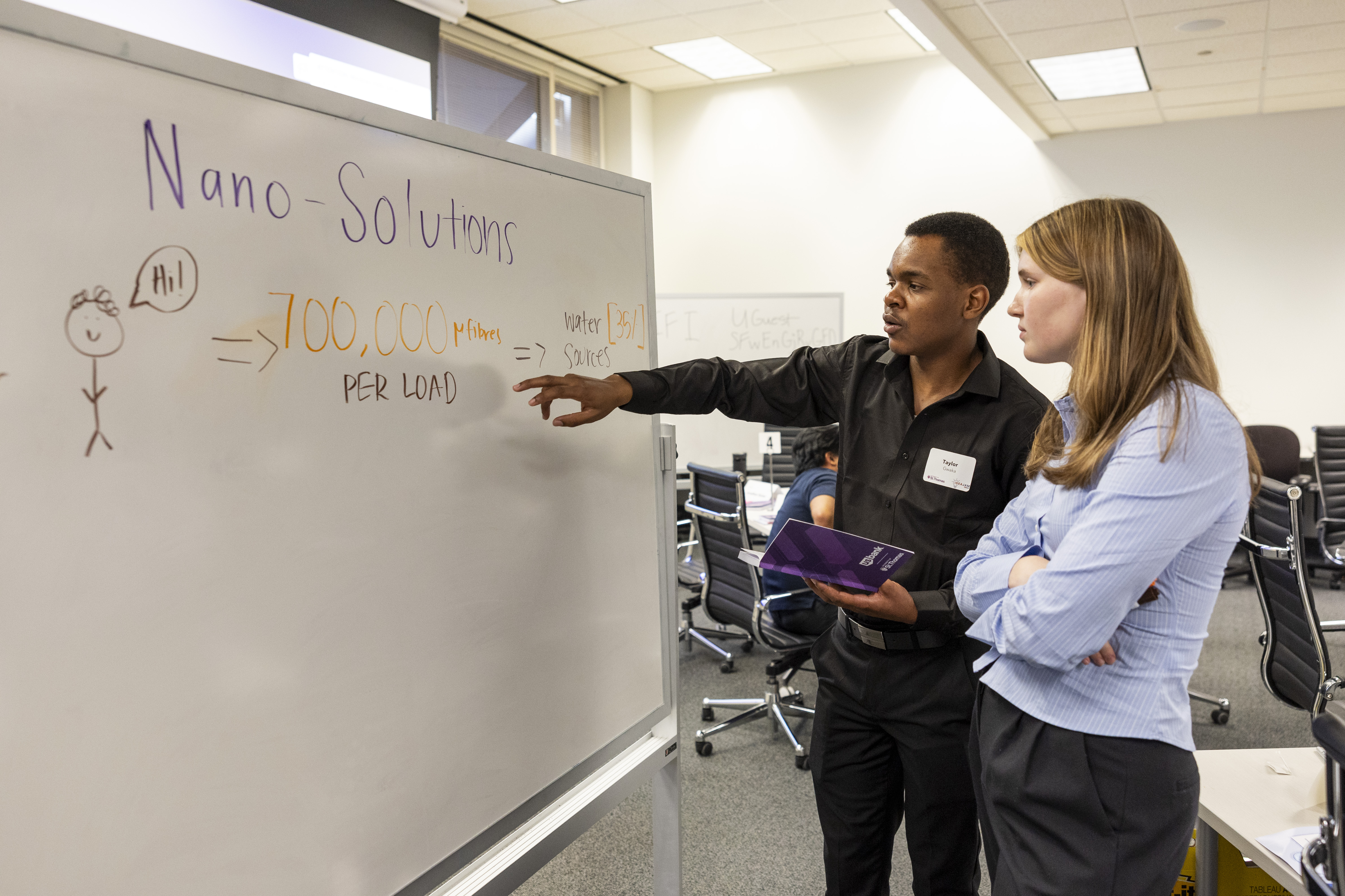 students brainstorming together