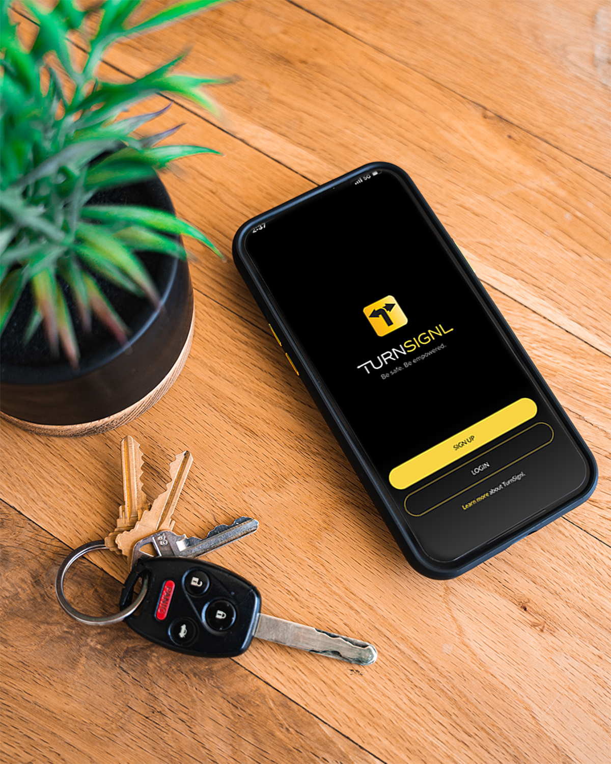 Image of phone showing app