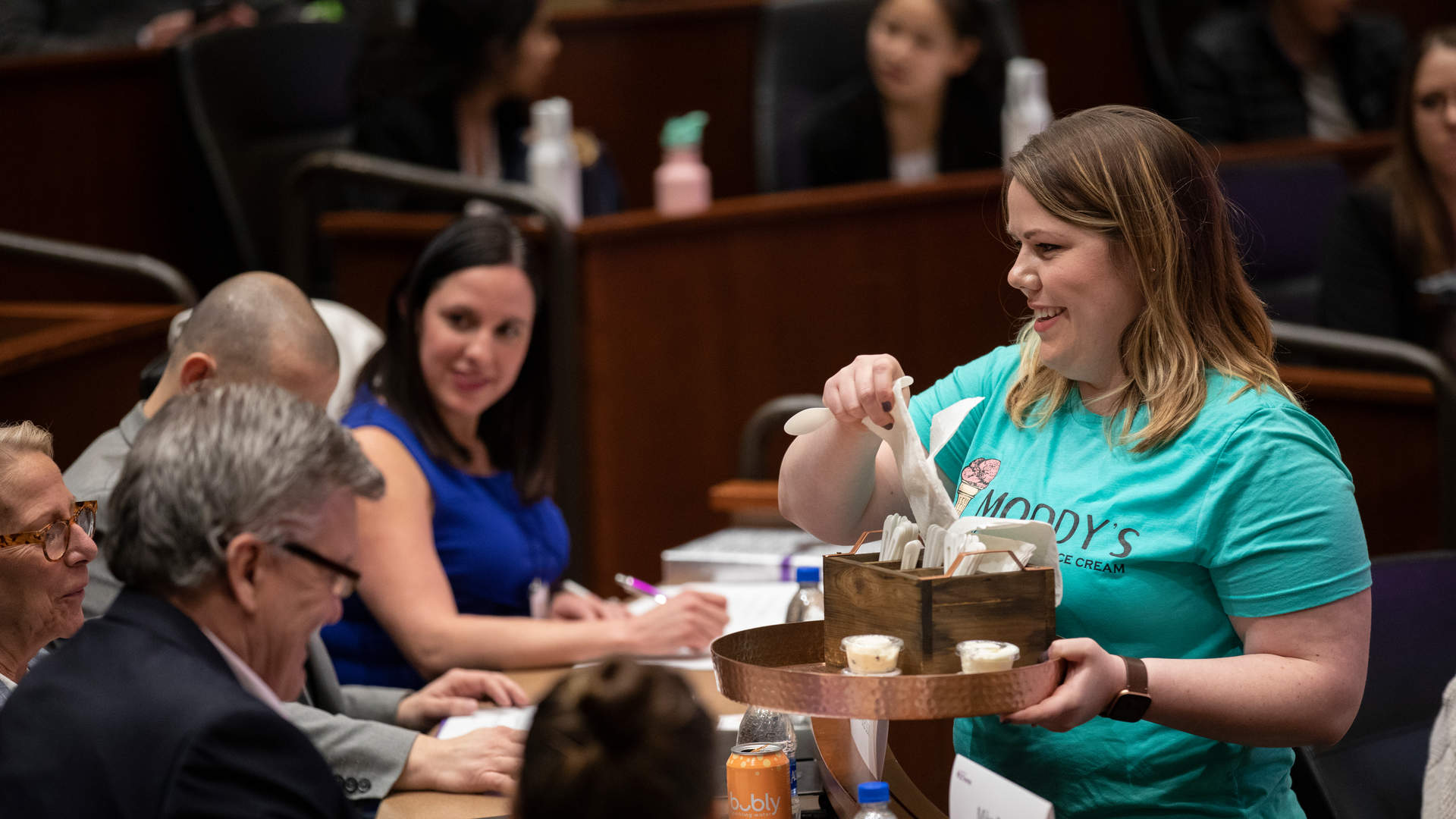 Student presents business idea during Business Plan Competition