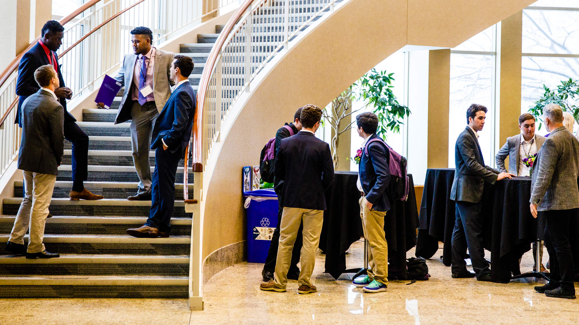 Students in atrium during e-fest