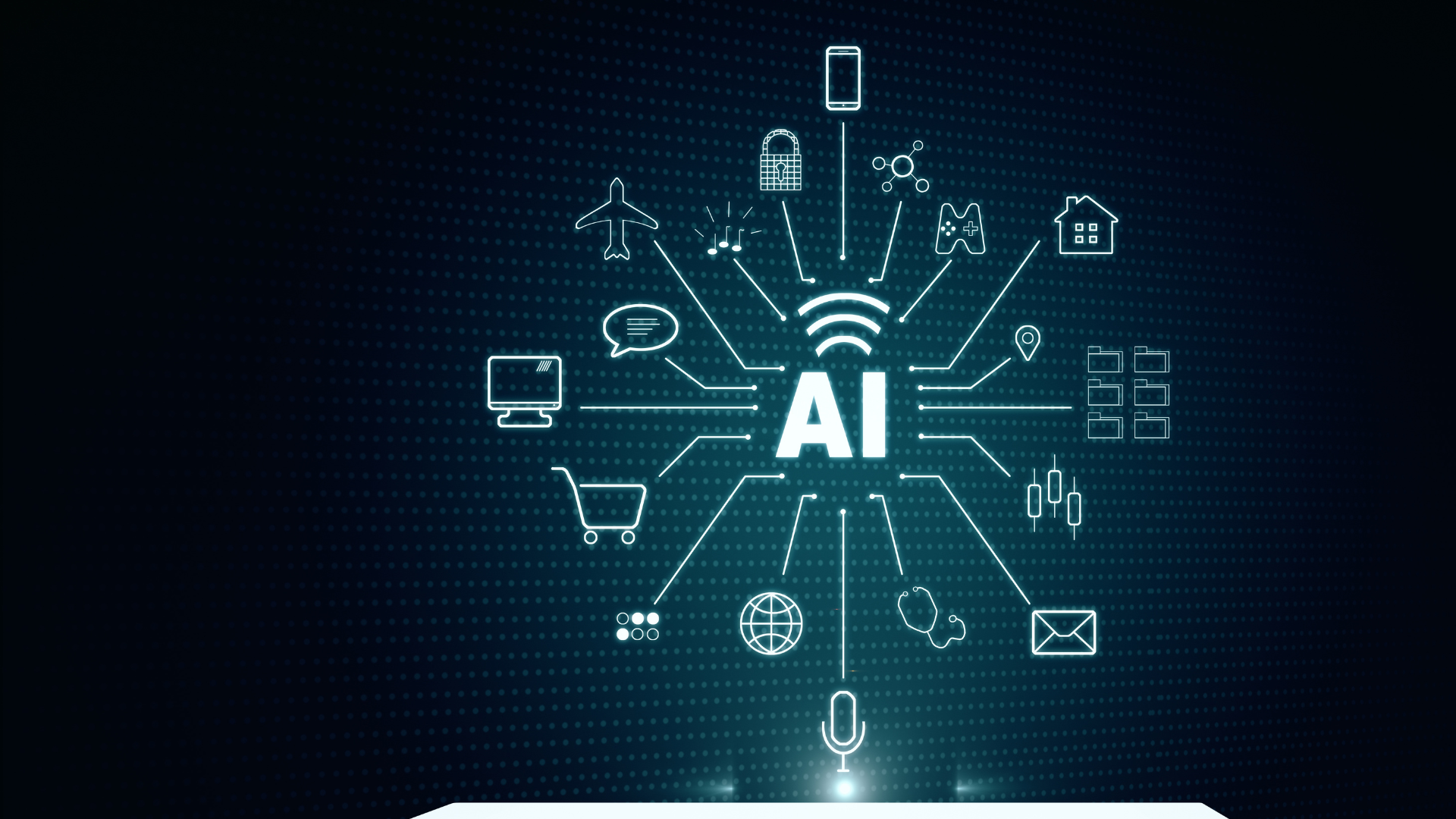 Tablet displaying AI network