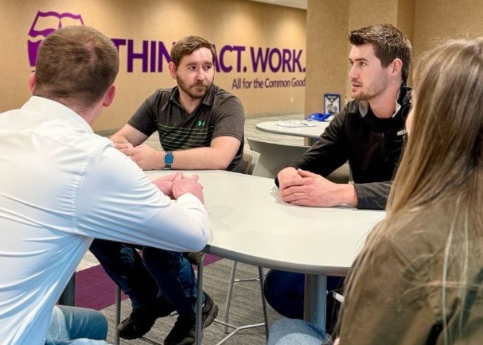 Students in a group discussion