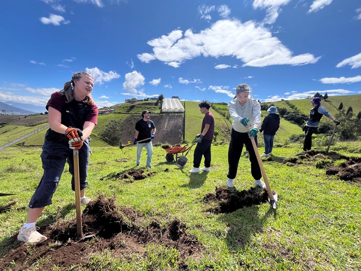 Students work in field abroad. 