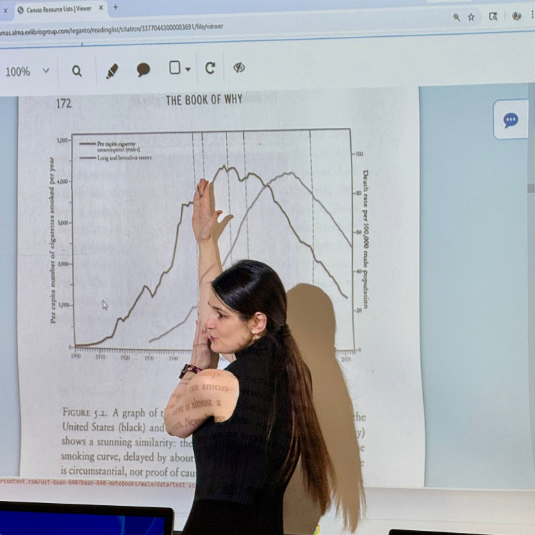 Faculty presenting data insights