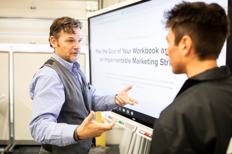 Professor mentoring a student