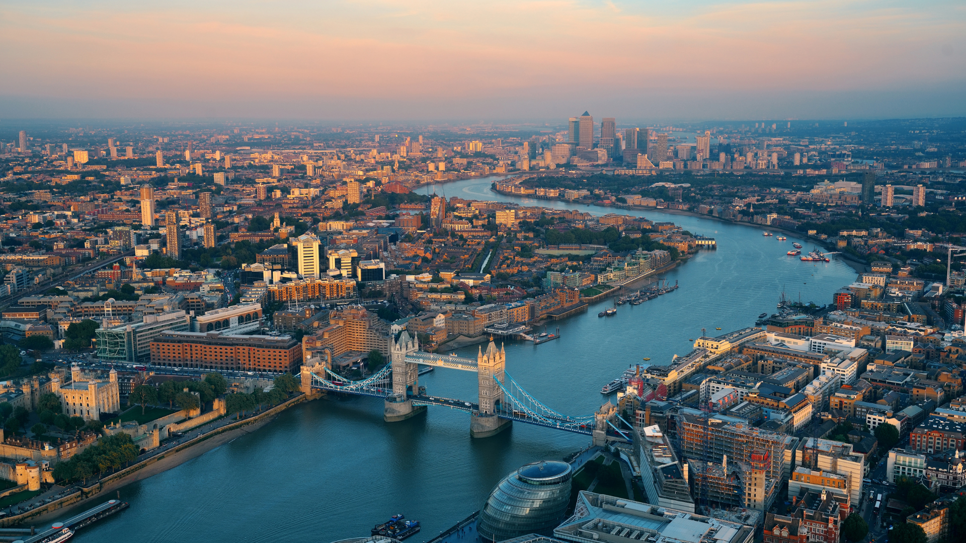 Aerial view of London.