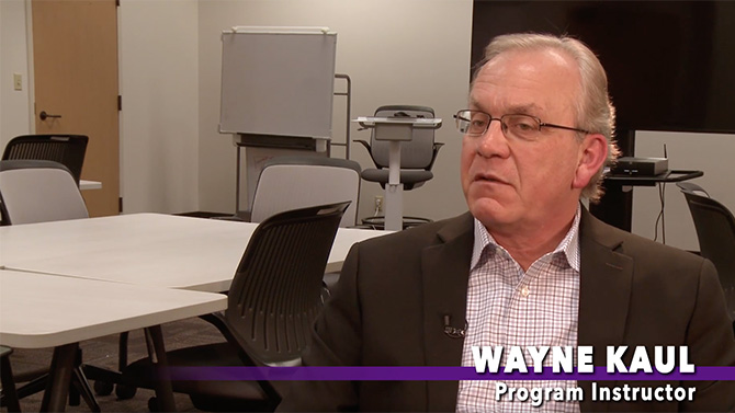 Wayne Kaul, program instructor, explains the three major subjects that this program covers: company strategy, tools and techniques from the Project Management Book of Knowledge (PMBOK) and leadership and negotiation soft skills.